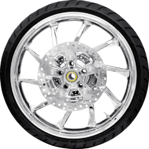 Wheel - Front - Coastal Moto - Hurricane - 11.8" Rotors - with ABS - Chrome - 21" x 3.5" - Dunlop American Elite 130/60B21 Tire - Bias Belted