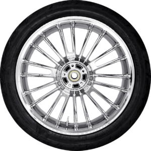 Wheel - Rear - Coastal Moto - Atlantic - Single Disc - with ABS - Chrome - 18" x 5.5" - Dunlop American Elite 180/55B18 Tire - Bias Belted