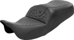 Seat - Saddlemen - RoadSofa - Honeycomb - Black Stitching - without Backrest - FL '08-'23