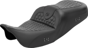 Seat - Saddlemen - RoadSofa - Honeycomb - Black Stitching - without Backrest - Heated - FL '08-'23