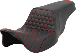 Seat - Saddlemen - Step-up - Honeycomb - Red Stitching - without Backrest - FL '08-'23