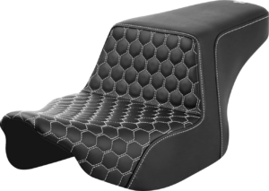 Seat - Saddlemen - Step-up - Honeycomb - White Stitching - without Backrest - FL '23-'24