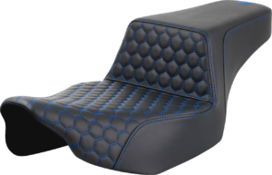 Seat - Saddlemen - Step-up - Honeycomb - Blue Stitching - Extended Reach - without Backrest - FL '23-'24
