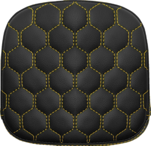 Sissy Bar Pad - Saddlemen - Gravestone - Honeycomb - Short - Gold Stitching - 7.5" x 7.5"