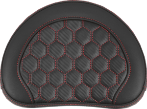 Sissy Bar Pad - Saddlemen - RoadSofa - Honeycomb - Contour - Red Stitching - 10" x 8"