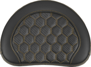Sissy Bar Pad - Saddlemen - RoadSofa - Honeycomb - Contour - Gold Stitching - 10" x 8"