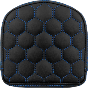 Sissy Bar Pad - Saddlemen - RoadSofa - Honeycomb - Short - Blue Stitching - 6.5" x 6.5"