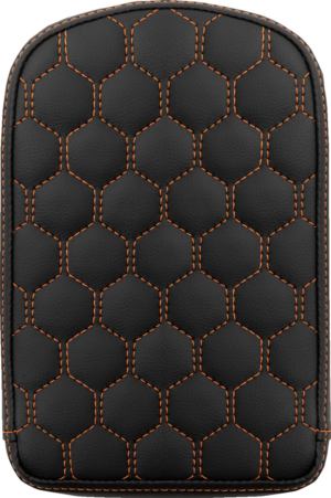 Sissy Bar Pad - Saddlemen - RoadSofa - Honeycomb - Tall - Orange Stitching - 6.5" x 11"