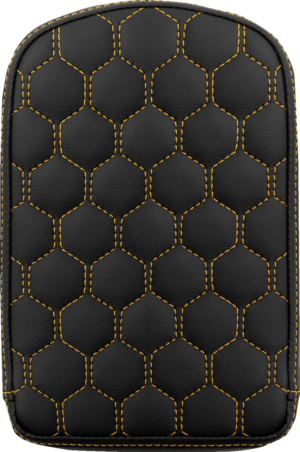 Sissy Bar Pad - Saddlemen - RoadSofa - Honeycomb - Tall - Gold Stitching - 6.5" x 11"